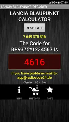 Blaupunkt Lancia Radio Code android App screenshot 1