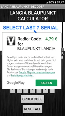 Blaupunkt Lancia Radio Code android App screenshot 3